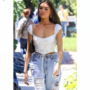 SOLD White Milkmaid Corset Top 🤍